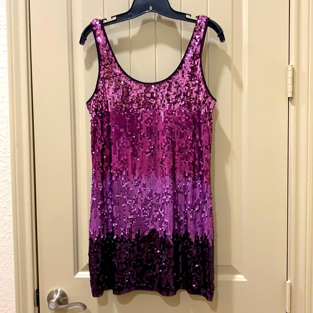 Express purple sequined tunic